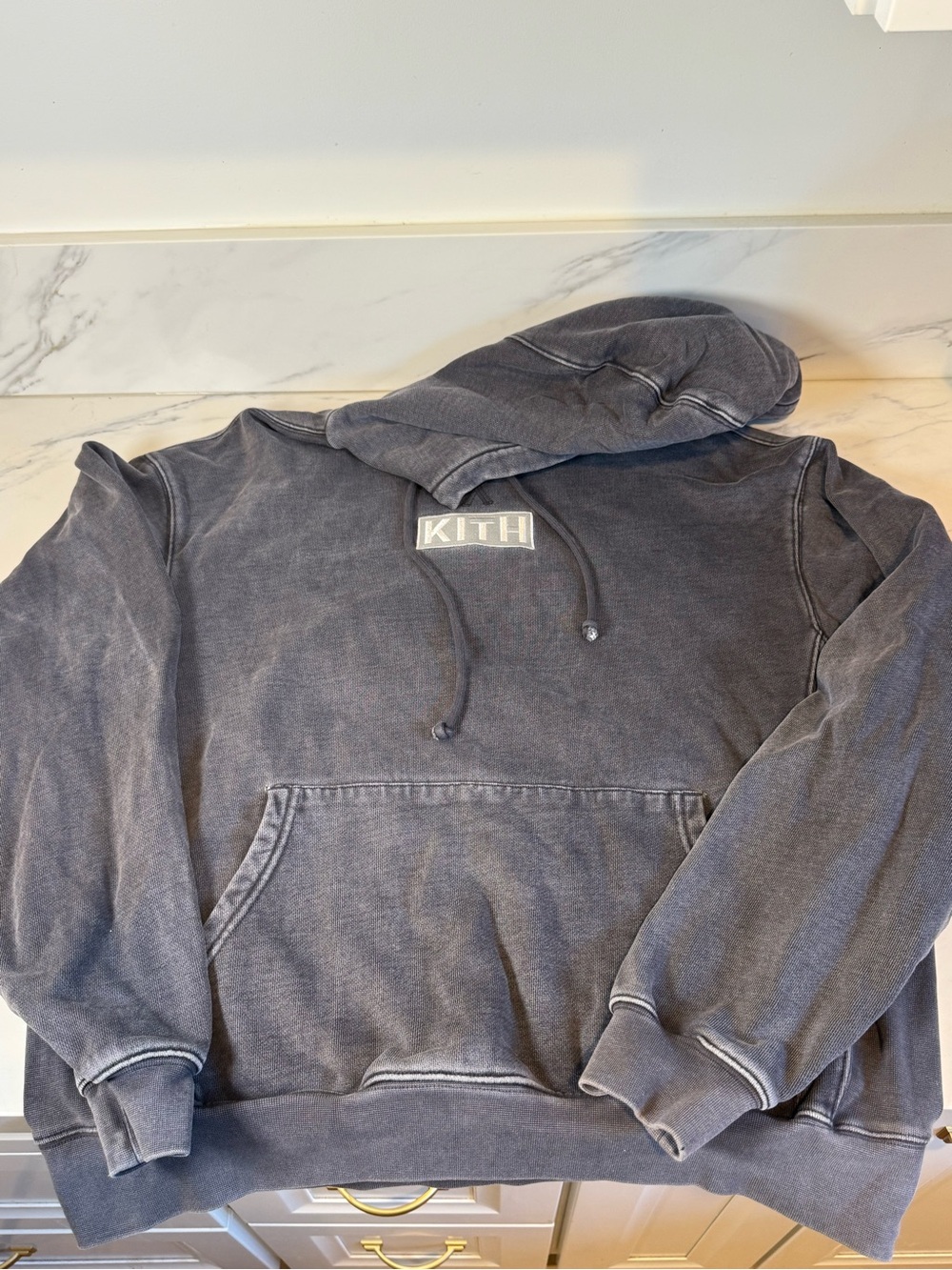 Kith charcoal grey heavy pullover hoodie